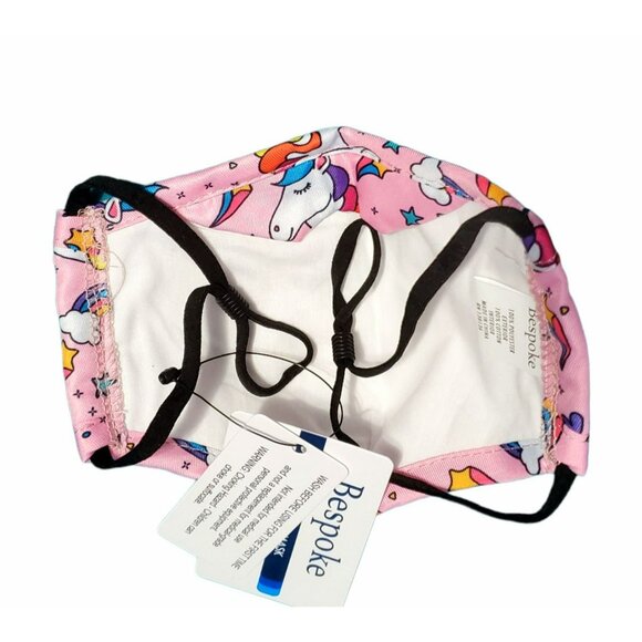 2 Youth Face Masks Purple & Unicorn Rainbows Hearts Stars Lined Adjustable Cover - Picture 6 of 10